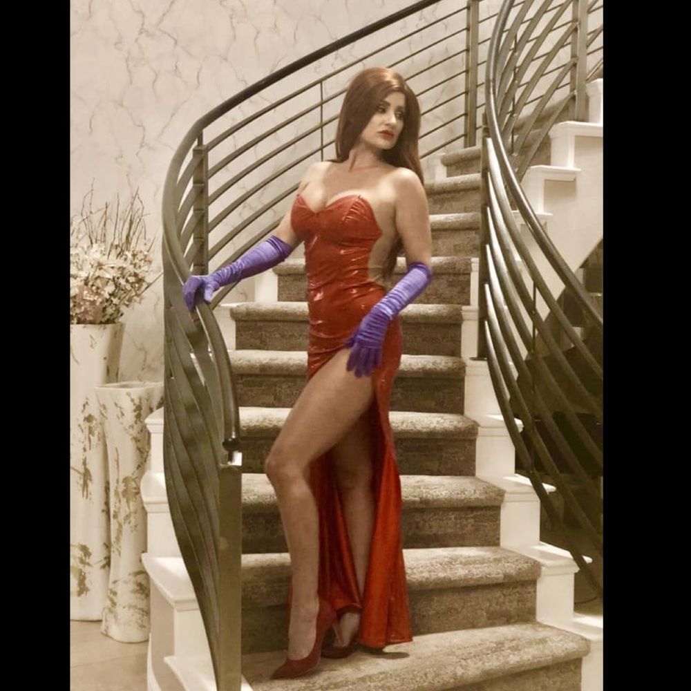 Sexy red Jessica Rabbit costume dress